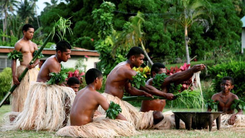 Performance of the snake dance. The snake dance is a traditional dance which takes place on special occations for the inhabitabts of Rah Lava Island. These days it is often performed for the visiting tourists. Rah Lava Island, Torba Province, Vanuatu