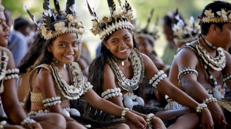 Performance of the snake dance. The snake dance is a traditional dance which takes place on special occations for the inhabitabts of Rah Lava Island. These days it is often performed for the visiting tourists. Rah Lava Island, Torba Province, Vanuatu